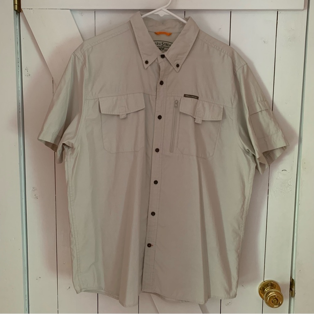 Men's Fishing Shirt XL Button Down Khaki Shirt